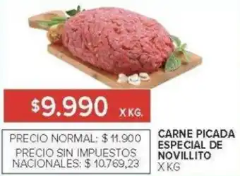 Carne picada especial de novillito