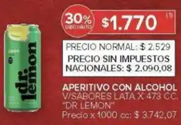 Carrefour Dr lemon aperitivo con alcohol v/sabores lata oferta