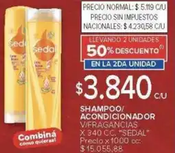 Carrefour Sedal shampoo/ acondicionador v/fragancias oferta