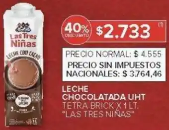 Las tres niñas leche chocolatada uht tetra brick