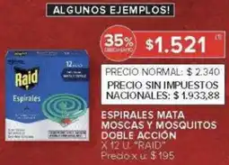 Carrefour Raid espirales mata moscas y mosquitos doble acción oferta