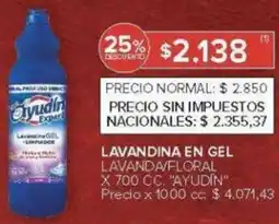 Carrefour Ayudín lavandina en gel lavanda/floral oferta