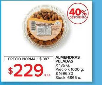 Carrefour Almendras Peladas 40% Descuento oferta