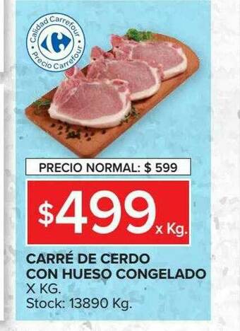 Carrefour Carré De Cerdo Con Hueso Congelado oferta