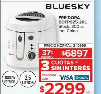 Carrefour Bluesky Freidora Bdfp925-20l oferta