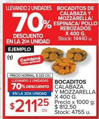 Carrefour Market Bocaditos Calabaza Y Mozzarella 70% Descuento En La 2da Unidad oferta