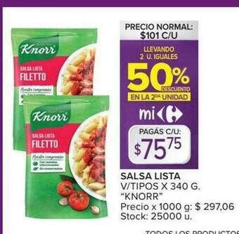 Carrefour Market Salsa Lista oferta
