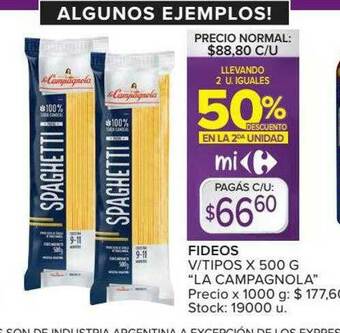 Carrefour Market Fideos V Tipos oferta