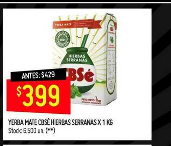 Changomas Yerba Mate Cbsé Hierbas Serranas oferta