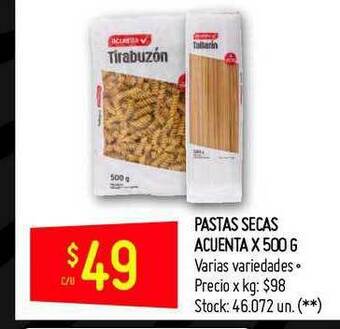 Changomas Pastas Secas Acuenta oferta