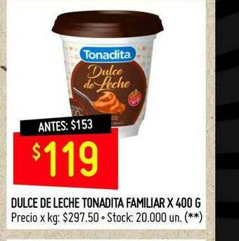 Changomas Dulce De Leche Tonadita Familiar oferta