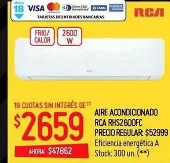 Changomas Aire Acondicionado Rca Rhs2600fc oferta