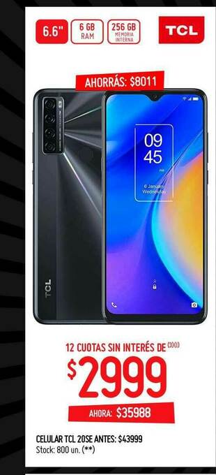 Changomas Celular Tcl 20se oferta
