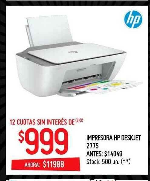 Impresora Hp Deskjet 2775 oferta en Changomas