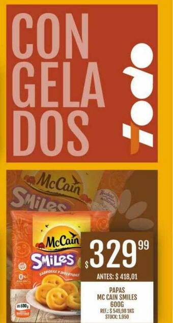 Supermercados Todo Papas Mc Cain Smiles oferta