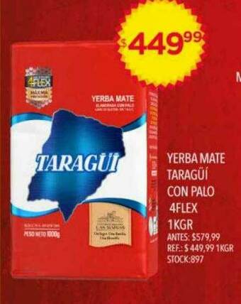 Supermercados Todo Yerba Mate Taragüí Con Palo 4flex oferta