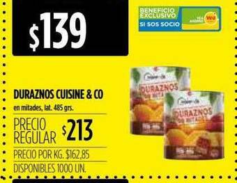 Supermercados Vea Duraznos Cuisine & Co oferta