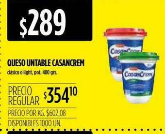 Supermercados Vea Queso Untable Casancrem oferta