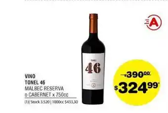 Atomo Conviene 46 Vino Tonel Malbec Reserva O Cabernet oferta