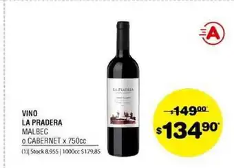 Atomo Conviene Vino La Pradera Malbec O Cabernet 750cc oferta