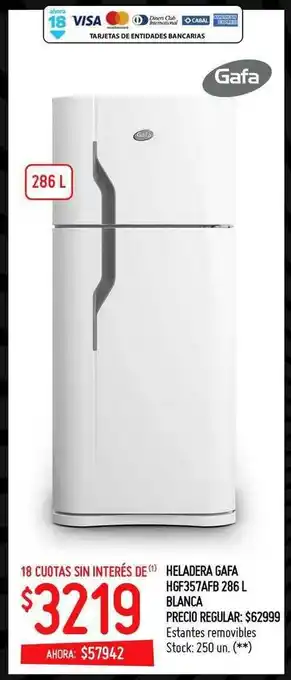 Walmart Heladera Gafa Hgf357afb 286 L Blanca oferta