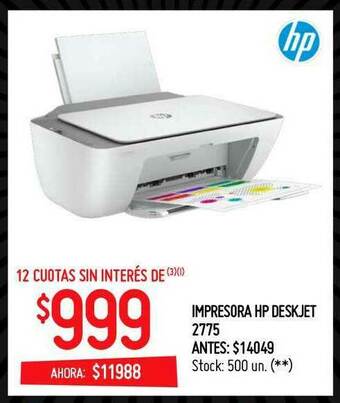 Walmart Impresora Hp Deskjet 2775 oferta