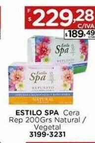 Hipermay Estilo Spa Cera Rep 200grs Natural Vegetal oferta