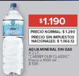 Carrefour Carrefour classicb agua mineral sin gas oferta