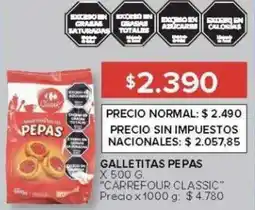 Carrefour Carrefour classic galletitas pepas oferta