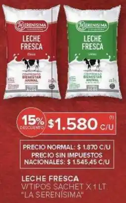 Carrefour La serenísima v/tipos sachet oferta