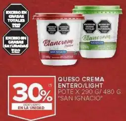 Carrefour San ignacio queso crema entero/light pote oferta