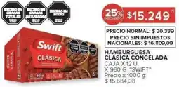Carrefour Switf hamburguesa clasica congelada caja x 12 u. oferta