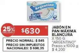Carrefour Argentino jabón en pan máxima blancura oferta