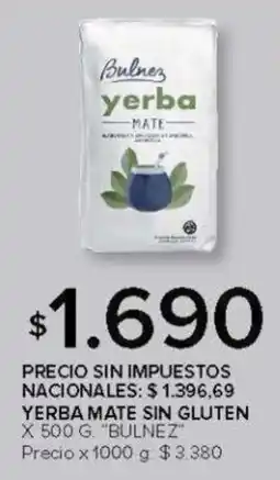 Carrefour Bulnez yerba mate sin gluten oferta
