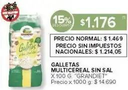 Carrefour Grandiet galletas multicereal sin sal oferta