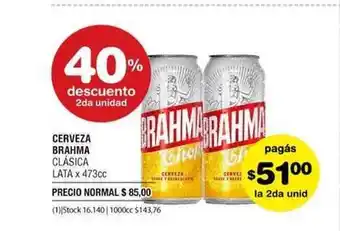 Atomo Conviene Cerveza Brahma Clásica Lata x 473cc oferta