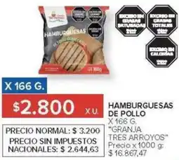 Carrefour Granja hamburguesa de pollo oferta