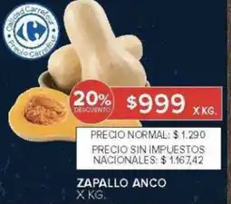 Carrefour Zapallo anco oferta
