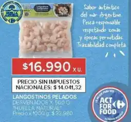 Carrefour Huella natural langostinos pelados desvenados oferta