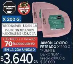 Carrefour Puente de ronda jamón cocido feteado oferta