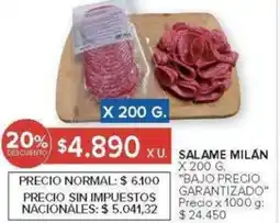 Carrefour Bajo precio garantizado salame milán oferta