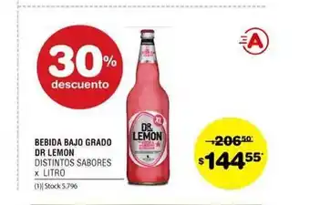 Atomo Conviene Bebida Bajo Grado Dr Lemon Distintos Sabores oferta
