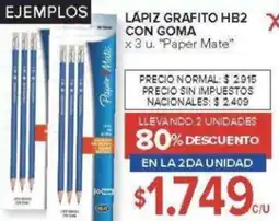 Carrefour Paper mate lápiz grafito hb2 con goma oferta