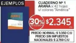 Carrefour América cuaderno nº 1 araña v/ colores oferta