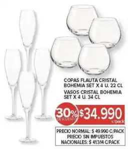 Carrefour Copas flauta cristal bohemia set oferta