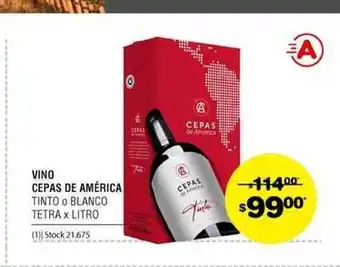 Atomo Conviene Vino Cepas De América Tinto O Blanco Tetra X Litro oferta