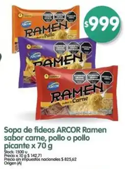 Supermercados Buenos Días Arcor Ramen sopa de fideos oferta