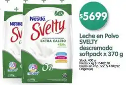 Supermercados Buenos Días Svelty leche en polvo descremada softpack oferta