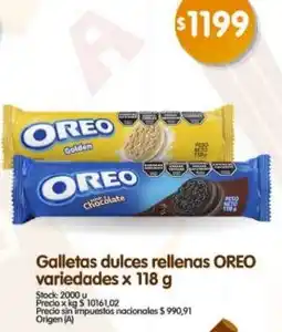 Supermercados Buenos Días Oreo galletas dulces rellenas variedades oferta