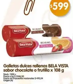 Supermercados Buenos Días Bela vista galletas dulces rellenas sabor chocolate o frutilla oferta